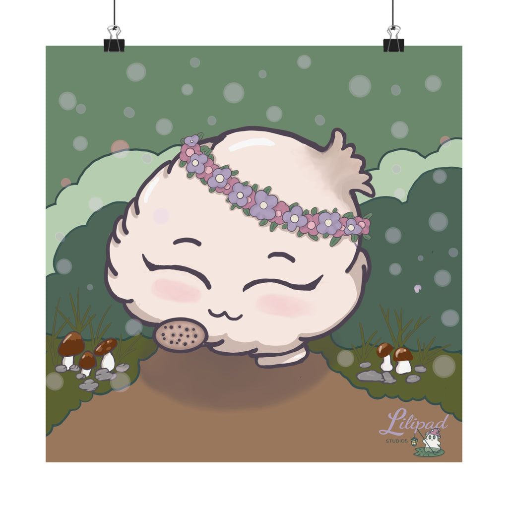 Spring Puff Cute Kawaii Mushroom Art Print