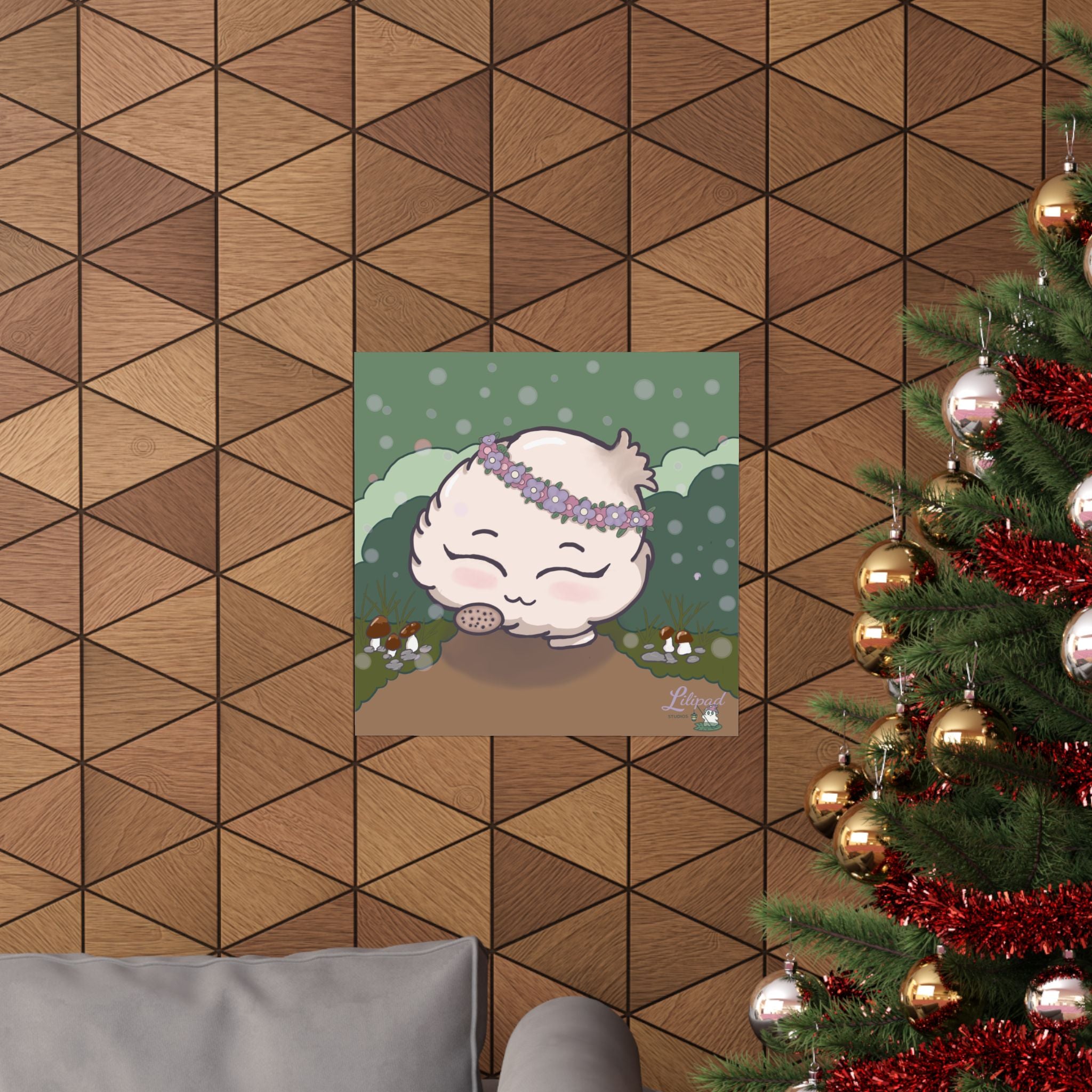 Spring Puff Cute Kawaii Mushroom Art Print