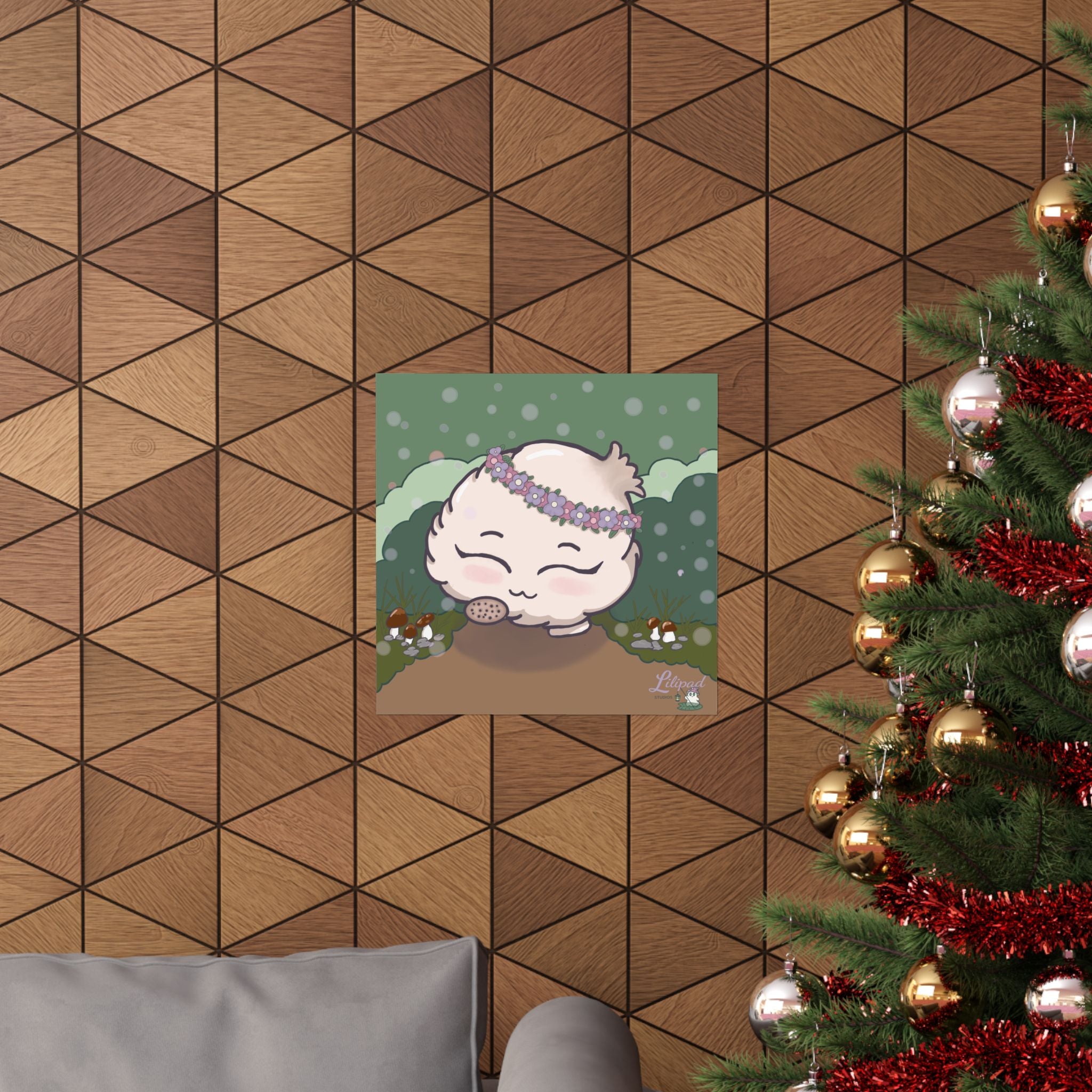 Spring Puff Cute Kawaii Mushroom Art Print