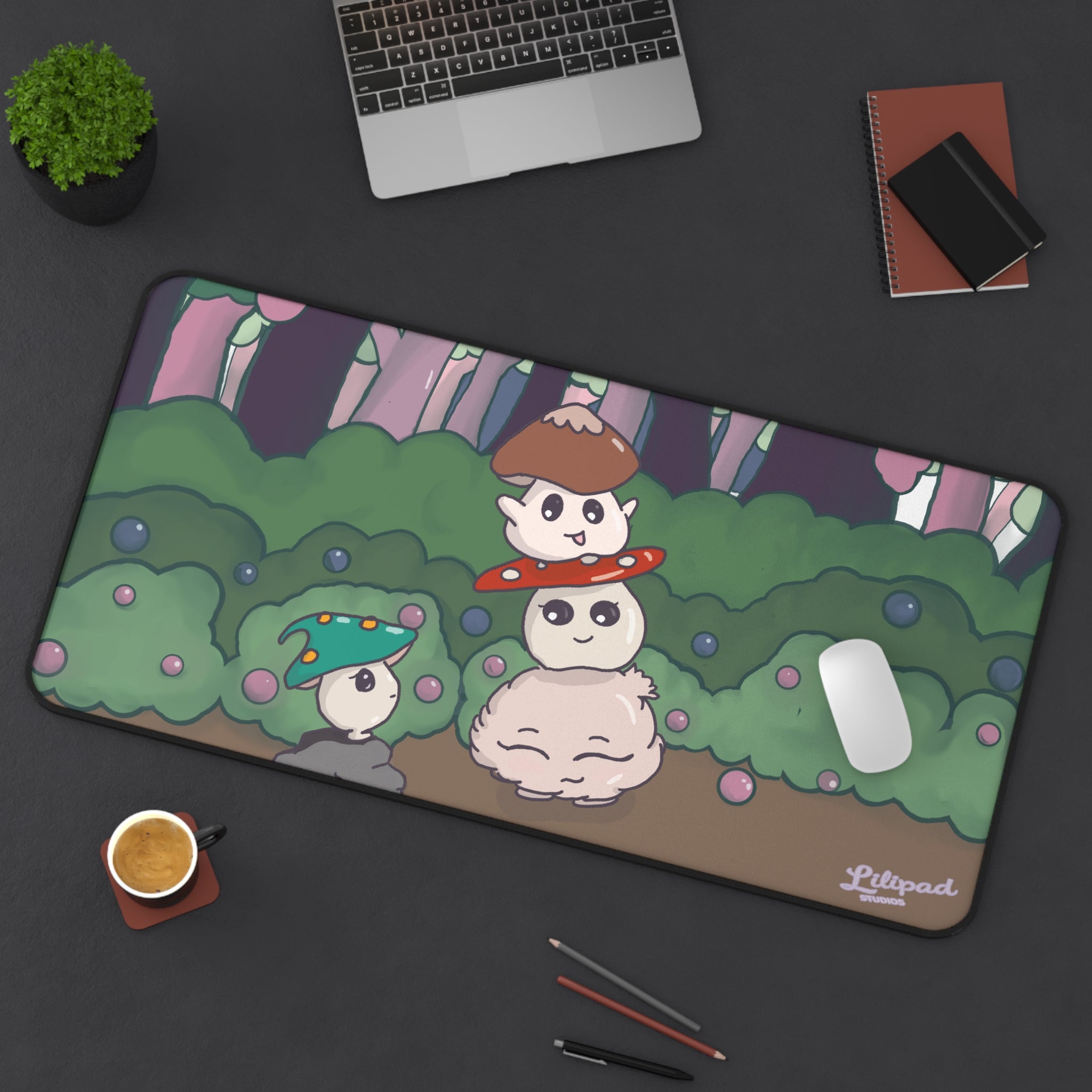 Tower O' Shroomies : Kawaii Forest Gaming Mouse Pad