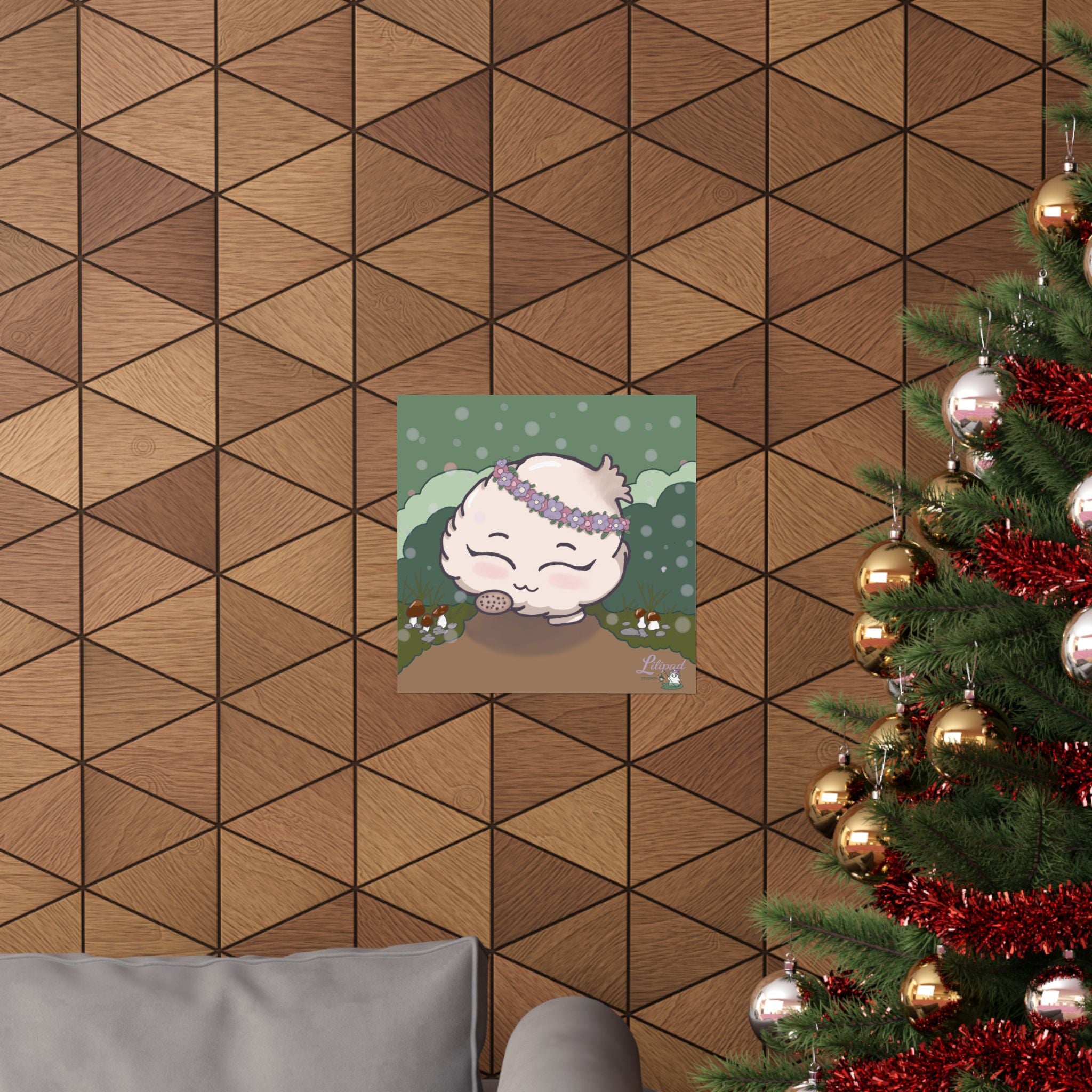 Spring Puff Cute Kawaii Mushroom Art Print